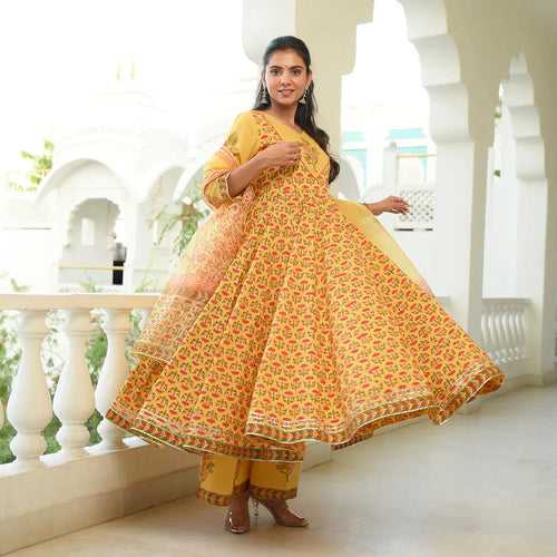 Indian Yellow Orange Suit Set