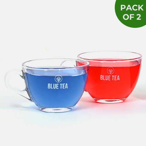 Glass Crystal Tea Cups - Pack of 2