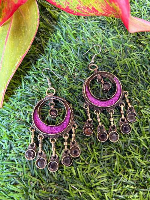 Purple Moon Earrings