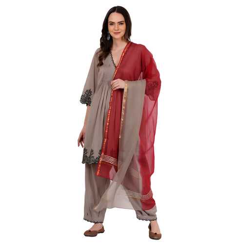 Grey dove dupatta