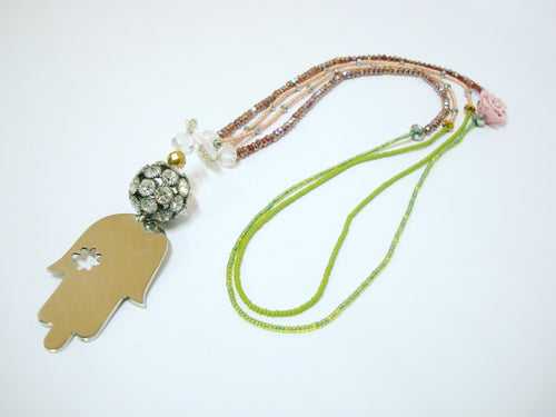 Two Strand Hamsa Necklace