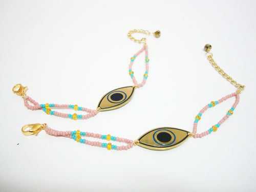 Blush Pink Evil Eye Bracelet