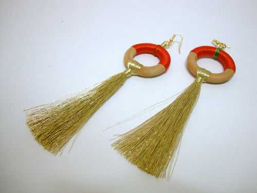 Fun Orange Tassel Earrings