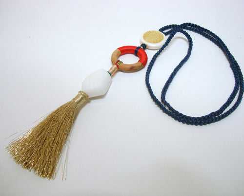 Summer Fun Blue Tassel Necklace