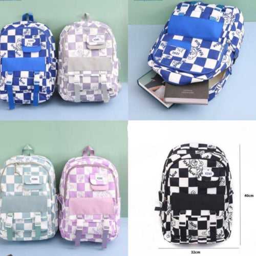 Checkered School Bag