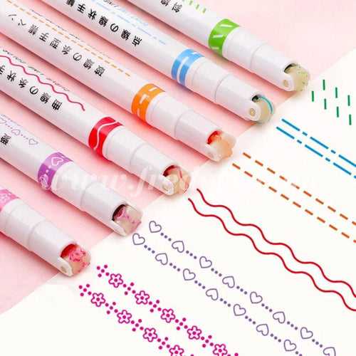 Different Shapes Rolling Colour Pens - Pack of 6