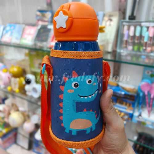 Insulated Steel Dino Sipper With Cover & Cap With Sling - 500 ml