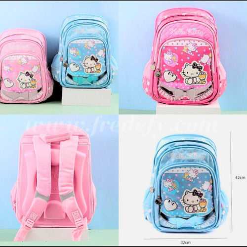 Pink Kitty With Bow School Bag