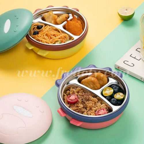 Stylish 3 Compartments Round Lunch Box