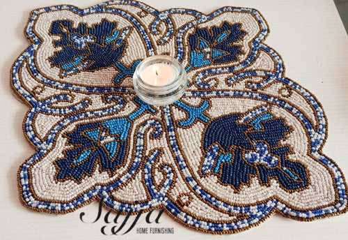 Elegant Floral Mosaic Beads Table Mat Placemat Home Décor