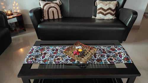 Multicolour Abstract Cotton Table Runner Cover  (L-54in, W-12in)