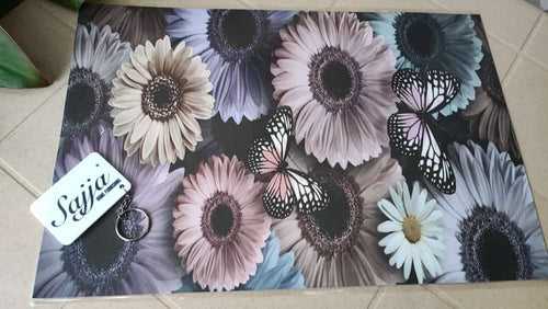 Reversible Butterfly PVC Vinyl Washable Set of 6 Tablemat