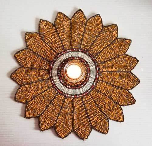 Floral Chrome Sunflower Beads Tablemat