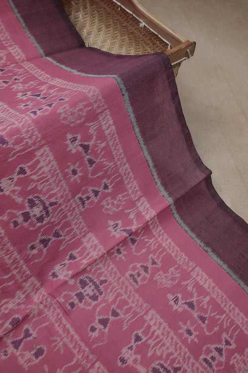 Flamingo Pink Orissa Ikat Cotton Fabric