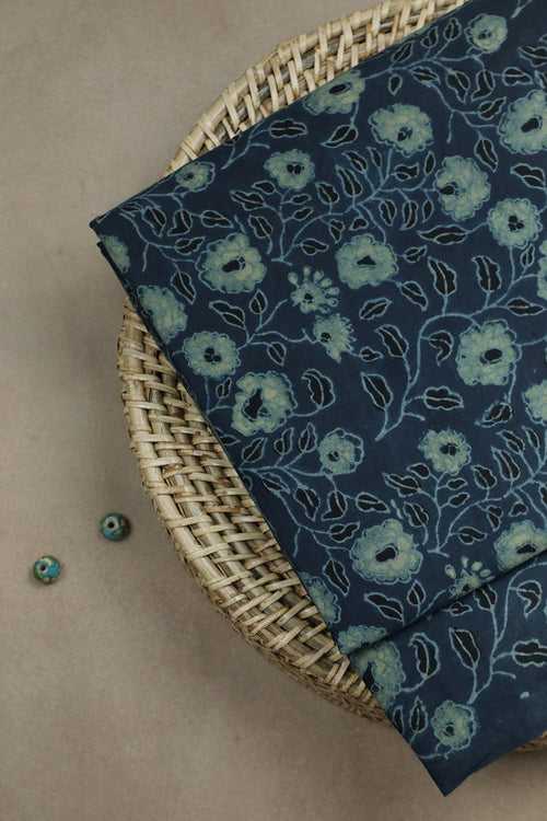 Indigo Ajrak Cotton Fabric - 2m