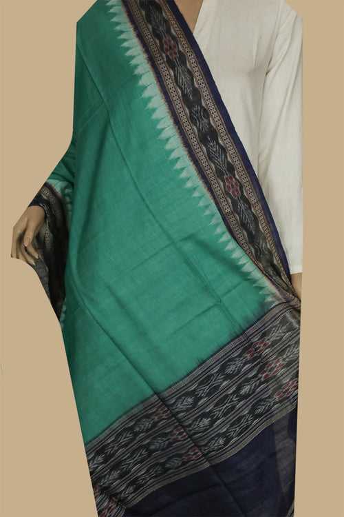 Dark Green Orissa Ikat Cotton Dupatta