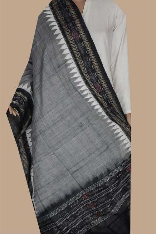 Light Grey Orissa Ikat Cotton Dupatta