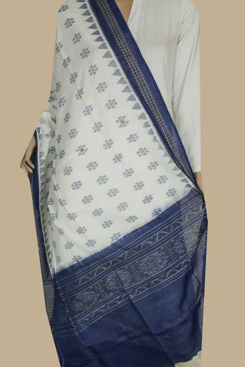 Eggshell Cream Orissa Ikat Cotton Dupatta