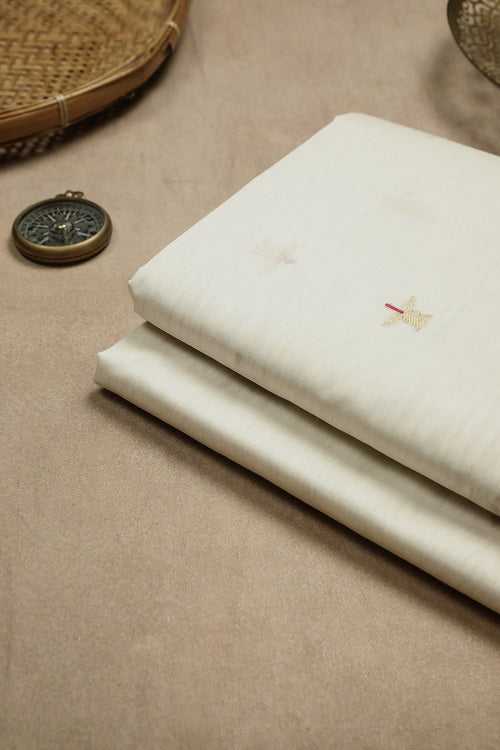 Off-White Handwoven Chanderi Fabric