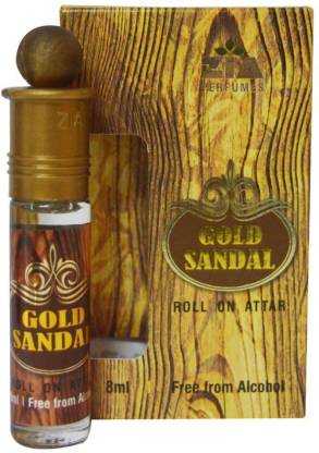 ZIA Attar GOLD SANDAL | Silver Ittar | Alcohol Free Perfume Oil 8ML