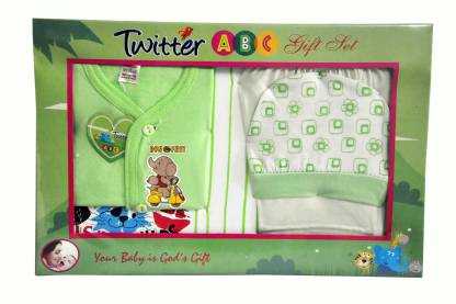 Bonfree BelleGirl 100% Cotton New Born Gift Set of 4 Pcs Regular Green 0-3M