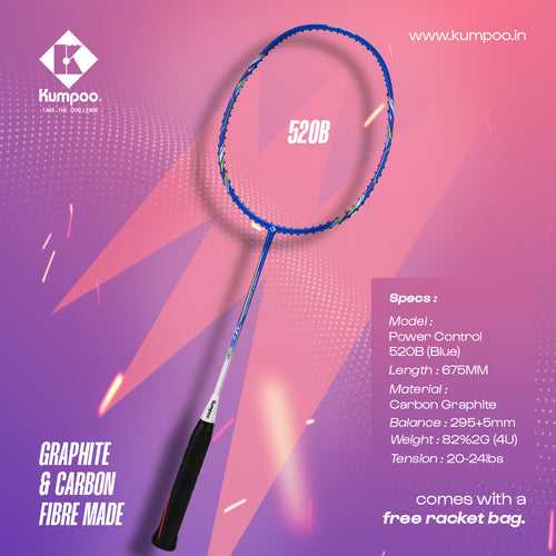 Kumpoo Power Control 520B  Carbon Graphite Badminton Racket - Strung
