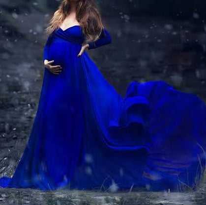 Royal Blue Short Trail Maternity Dress