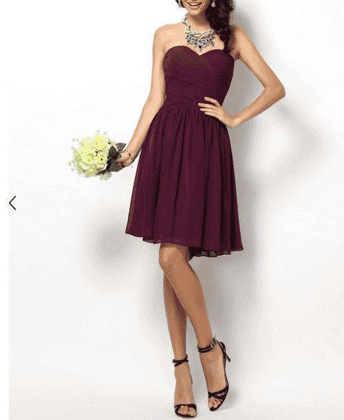 Burgundy Multiple Layered Midi Dress