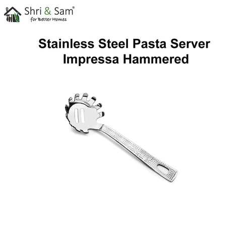 Stainless Steel Pasta Server Impressa Hammered