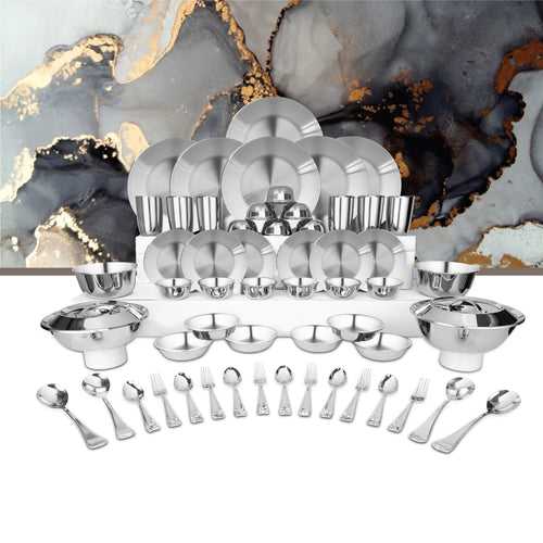 Stainless Steel 64 PCS Dinner Set (6 People) Signature - Matt