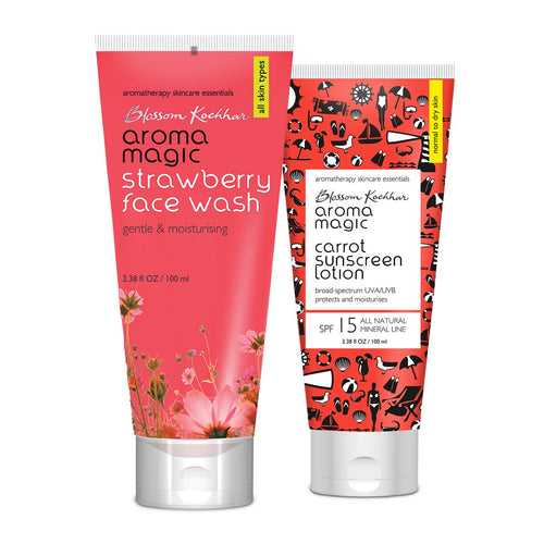 Strawberry Face Wash with Carrot Sunscreen Combo