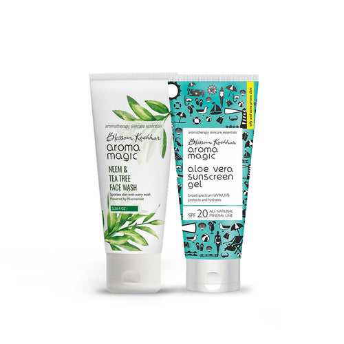 Acne Prone Skin Combo - Neem & Tea Tree Face Wash | Aloe Vera Sunscreen Gel