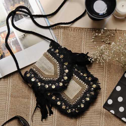 Black Jute Mobile Sling