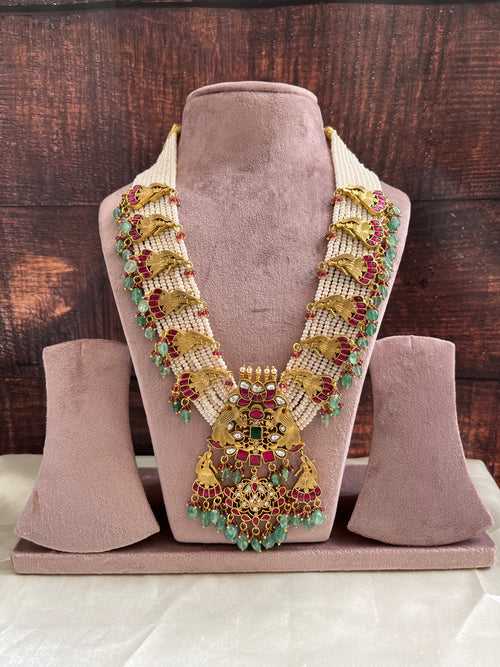 Grand multi layer pearls jadau haaram LH538 (pre-order)