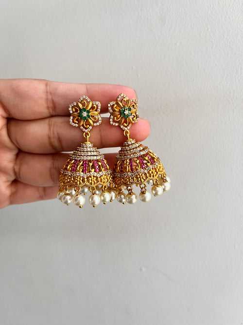 AD flower jhumkas E265