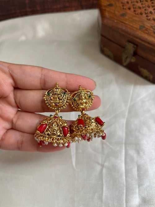 Lakhsmi Coral Jhumkas E282