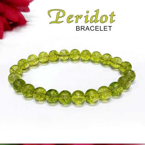 Certified Peridot 8mm Natural Stone Bracelet