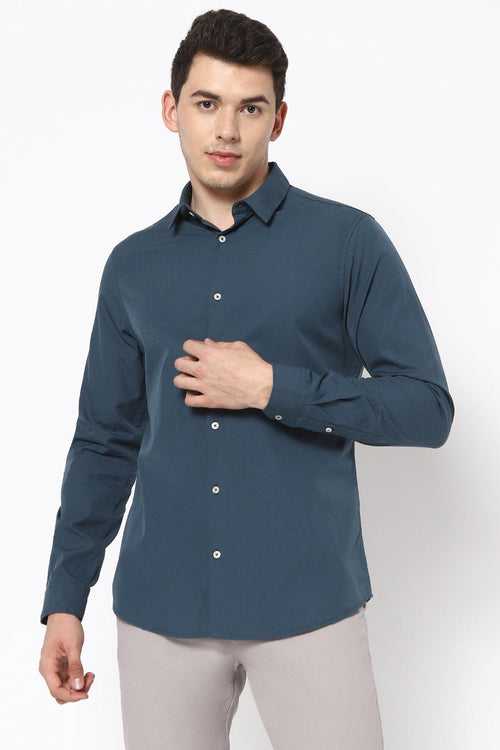 Steel Blue Solid Shirt