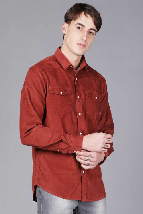 Brick Red Corduroy Shirt