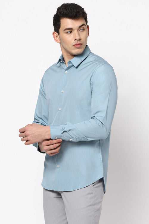 Light Blue Solid Shirt