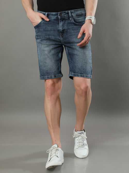 Mid Blue Denim Shorts