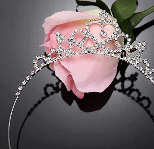 Silver plated Crystal Crown Princess Tiara Hairband for Baby Girls