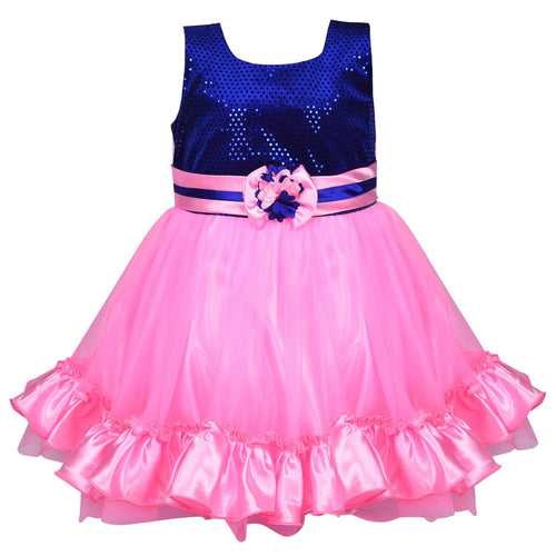 Baby Girls Party Wear Frock Dress fr130pnk