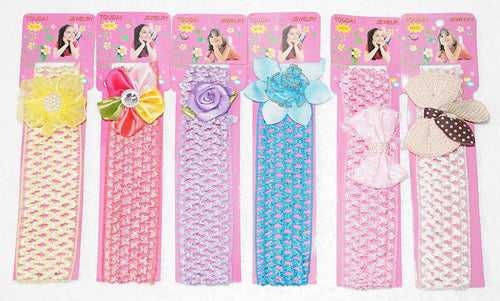 Set Of 6 Pcs Multi Color Crochet Style Elastic Hairbands