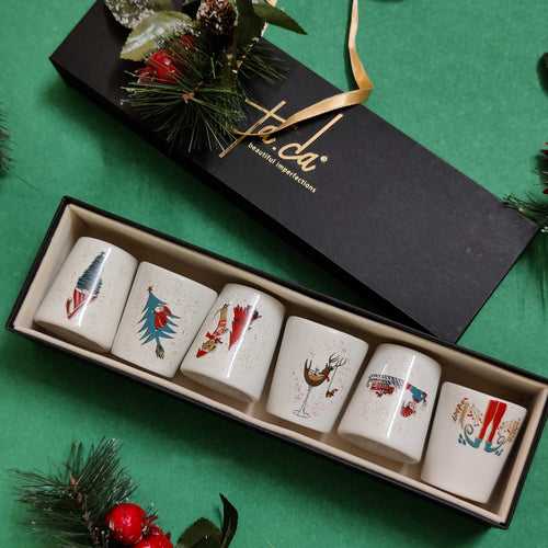 xmas shot glasses - set of 6