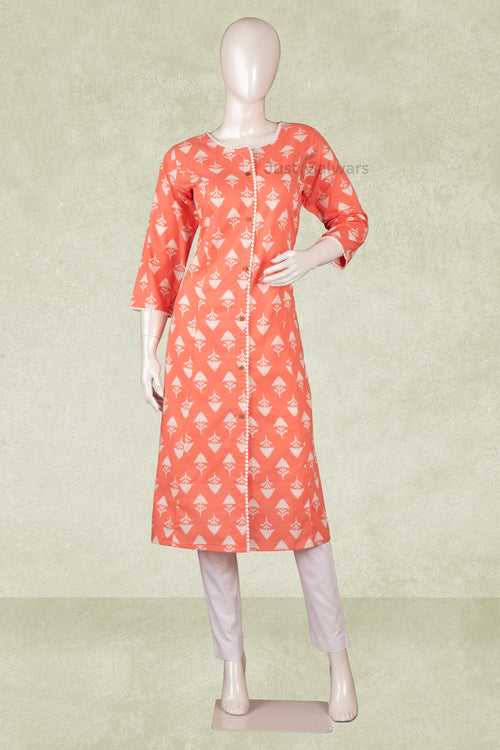 Peach Colour Kurti