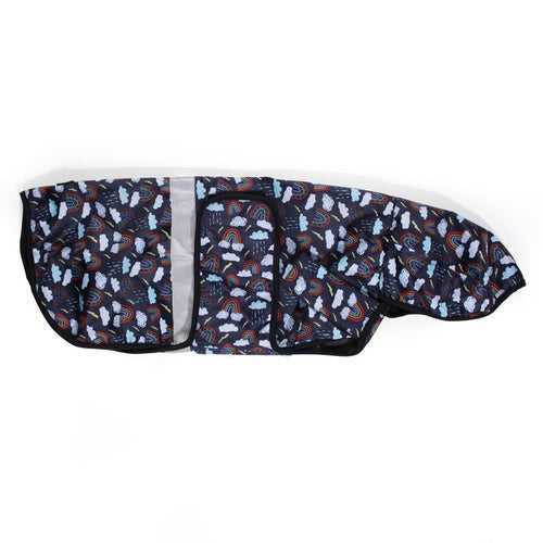 Dog Raincoat - Walking In The Rain (Navy Blue Printed)