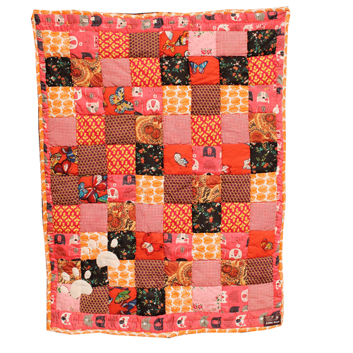 Dog Mat/ Dog Blanket in Patchwork (Kitty Love) - Large