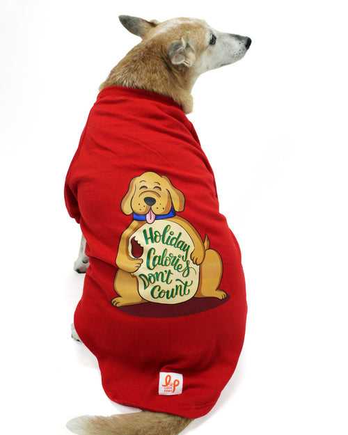 Winter Dog Sweatshirt - Holiday Calories Don't Count