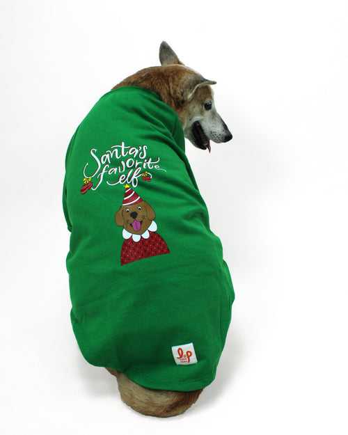 Winter Dog Sweatshirt - Santa's Favourite Elf Christmas